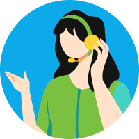 Woman with long dark hair wearing a green shirt and headset, gesturing with one hand as if speaking.